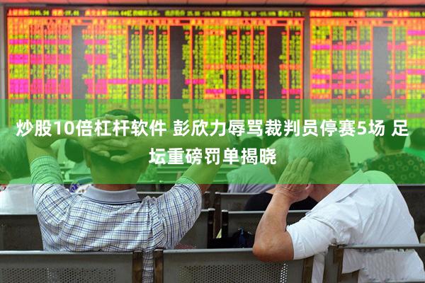 炒股10倍杠杆软件 彭欣力辱骂裁判员停赛5场 足坛重磅罚单揭晓
